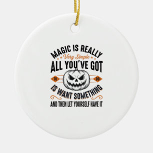 Halloween-Magie-Kürbis-Vintage-Vector-Shirt-Design Keramik Ornament