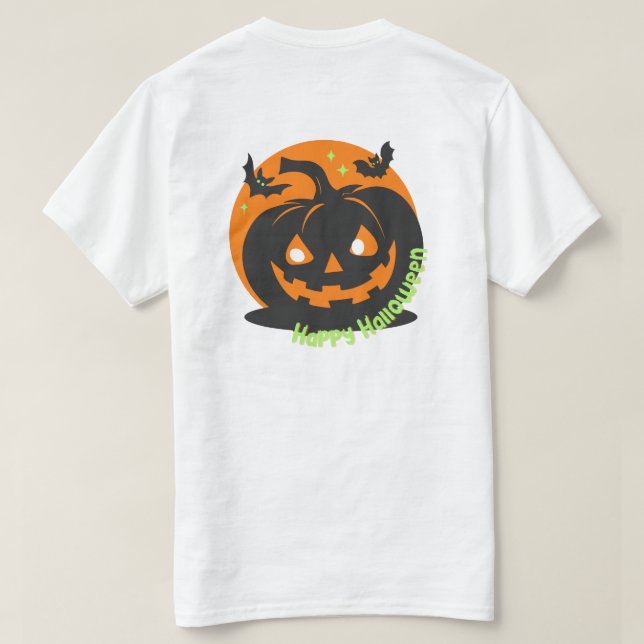 Halloween-Magie und Dunkelheit vereinen sich T-Shirt (Design Rückseite)