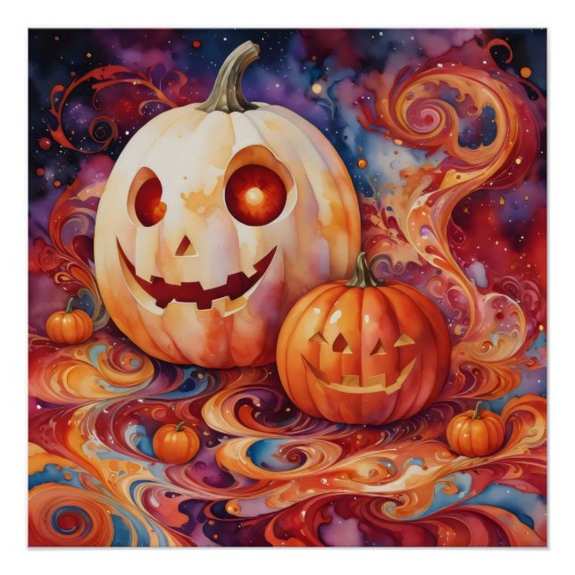 Halloween Magie: Wirbel & Glownpumpen Poster (Vorderseite)