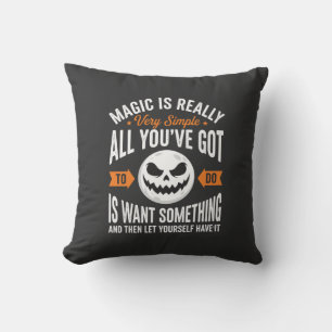 Halloween-Magie-Zitat-Kürbis-Gesicht-Design Kissen