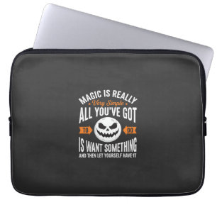 Halloween-Magie-Zitat-Kürbis-Gesicht-Design Laptopschutzhülle