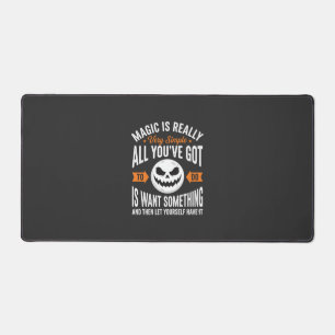 Halloween-Magie-Zitat-Kürbisgesicht-Design Schreibtischunterlage