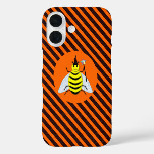 Halloween Magische Biene Hexe Orange und Schwarze iPhone 16 Hülle