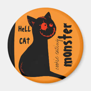 Halloween-Magnet schwarze Katze der Hölle Magnet