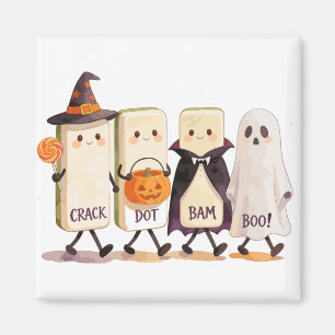 Halloween Mahjong Geister halten gruselige Kegel Magnet