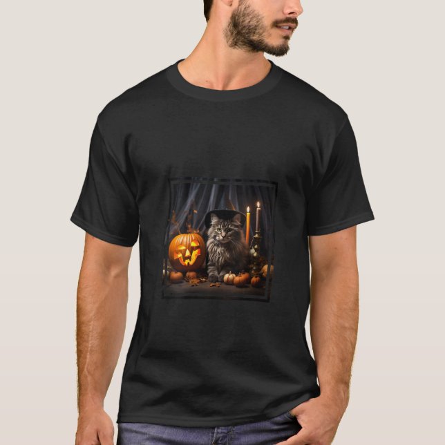 Halloween Maine Coon Black Liebe Pumpkins Cat V Ne T-Shirt (Vorderseite)