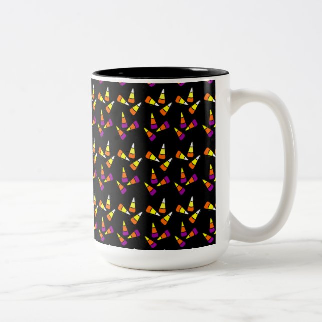 Halloween-Mais-Tasse Zweifarbige Tasse (Rechts)
