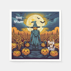 Halloween-Maisfeld & Vogelscheuche Serviette