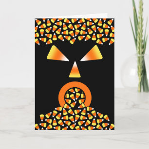 Halloween-Maismonster isst Süßigkeiten Karte