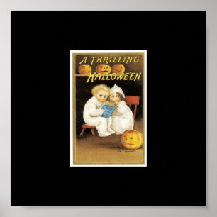 Halloween-Malerei von Kindern, die Geistergeschich Poster