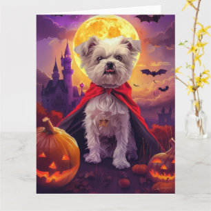 Halloween Maltese Vampire Pumpkins Beängstigend Karte