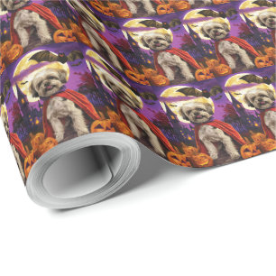 Halloween Malti Tzu Vampir-Kürbisse Gruselig Geschenkpapier
