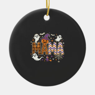 Halloween Mama Geister Hexe und Kürbis Grafik Keramik Ornament
