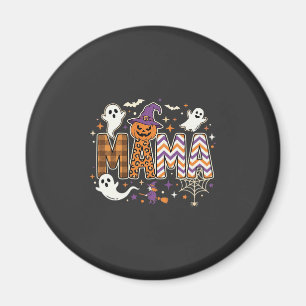 Halloween Mama Geister Hexe und Kürbis Grafik Magnet