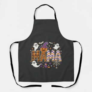 Halloween Mama Geister Hexe und Kürbis Grafik Schürze