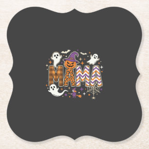 Halloween Mama Geister Hexe und Kürbis Grafik Untersetzer