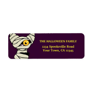 Halloween-Mama-Katzen-Rücksendeadressen-Aufkleber