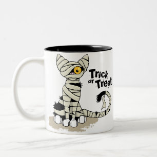 Halloween-Mama-Katzen-Trick-oder Leckerei-Tasse Zweifarbige Tasse