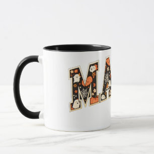 Halloween MAMA - Retro Varsity Ghost & Pumpk Tasse