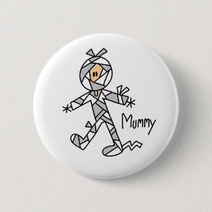 Halloween-Mama-Strichmännchen-Knopf Button
