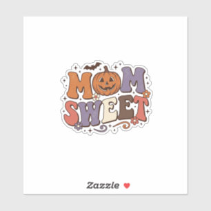 Halloween-Mama Süße Kürbis Vintage-Shirt-Design_1 Aufkleber