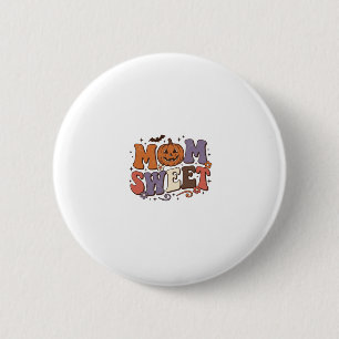 Halloween-Mama Süße Kürbis-Vintage-Shirt-Design_1 Button