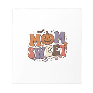 Halloween-Mama Süße Kürbis Vintage-Shirt-Design_1 Notizblock