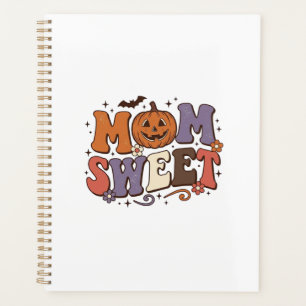 Halloween-Mama süßer Kürbis Vintage-Shirt-Design_1 Planer