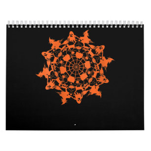 Halloween Mandala Spider Witch Ghost Kalender