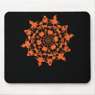 Halloween Mandala Spider Witch Ghost Mousepad