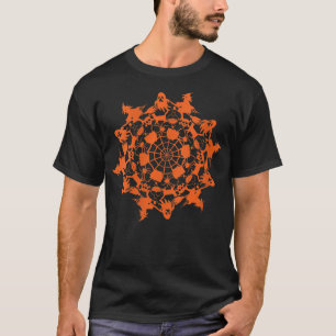 Halloween-Mandala-Spinne-Hexe-Geist-Totenkopf-Gesc T-Shirt