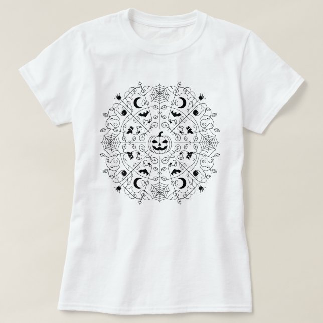 Halloween-Mandala-T - Shirt (Design vorne)