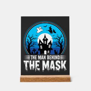 Halloween-Mann hinter der Maske Spukhaus Acrylschild