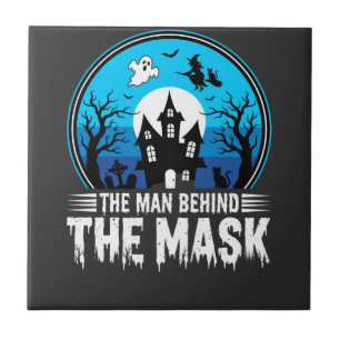 Halloween-Mann hinter der Maske Spukhaus Fliese