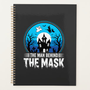 Halloween-Mann hinter der Maske Spukhaus Planer