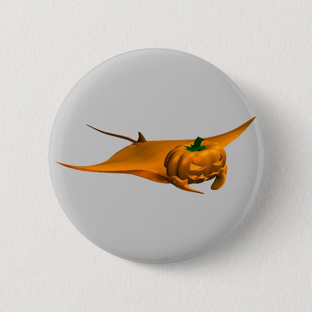Halloween Manta Ray Button (Vorderseite)