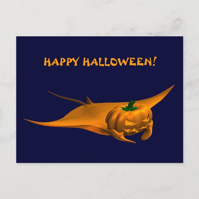 Halloween Manta Ray Postkarte (Vorderseite)