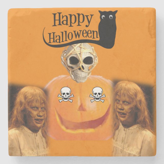 Halloween Marble Stone Untersetzer (Vorderseite)