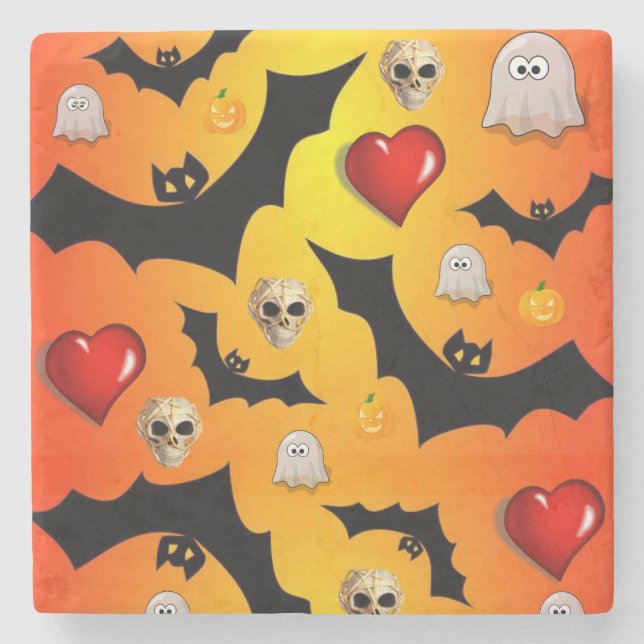 Halloween Marble Stone Untersetzer (Vorderseite)