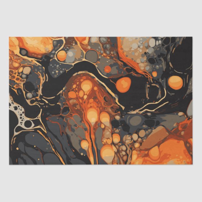 Halloween Marmor Wasserfarbe Swirl 8 Seidenpapier (Vorderseite)