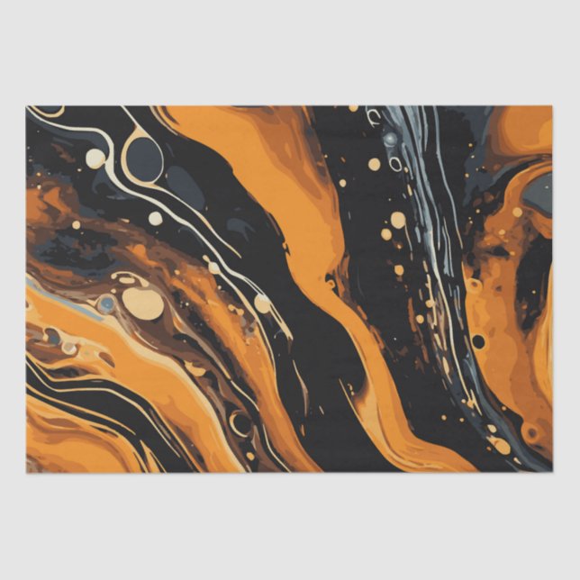Halloween-Marmor-Wasserfarben-Swirl 10 Seidenpapier (Vorderseite)