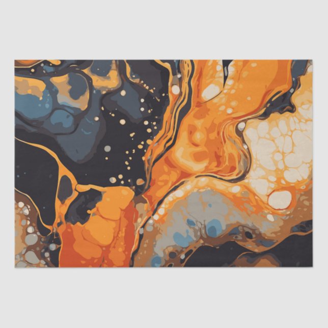 Halloween-Marmor-Wasserfarben-Swirl 11 Seidenpapier (Vorderseite)