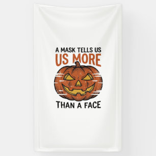 Halloween-Masken-Zitat Vintage-Kürbis-Gesicht T-Sh Banner