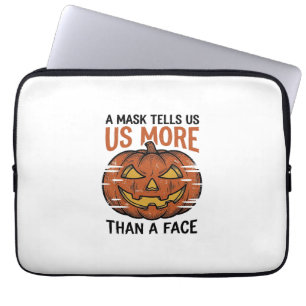 Halloween-Masken-Zitat Vintage-Kürbis-Gesicht T-Sh Laptopschutzhülle