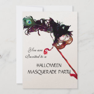 HALLOWEEN MASKENBALL, Black Gold Einladung