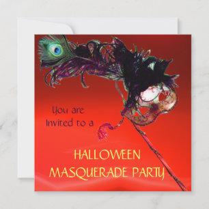 HALLOWEEN MASKENBALL, Rot Einladung