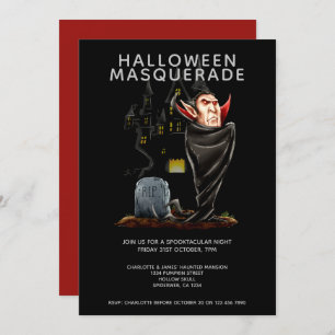 Halloween Masquerade Graf Dracula und Grave Einladung