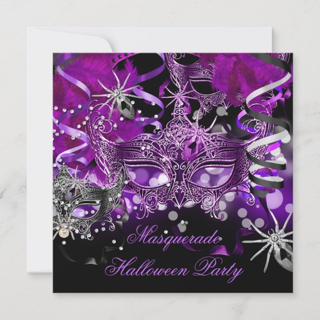 Halloween Masquerade Party Maske Spider Gothic Einladung (Vorderseite)