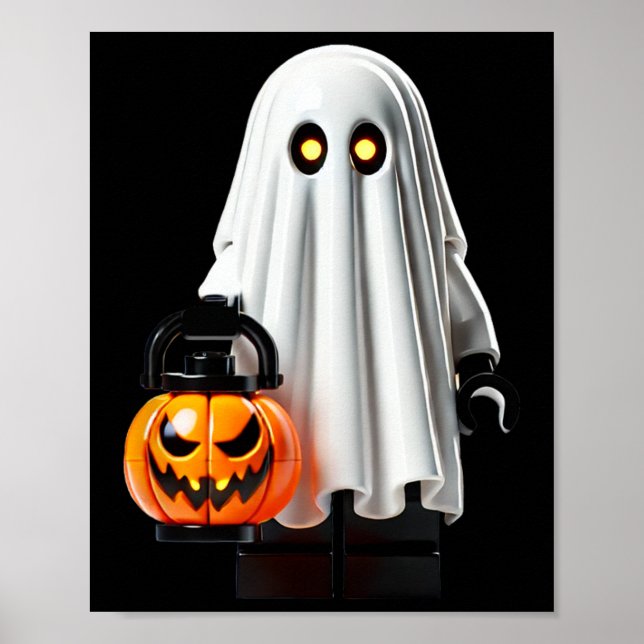 Halloween Master Builder Ghost Kids Gebäude Block Poster (Vorne)