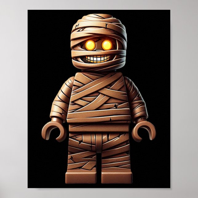 Halloween Master Builder Mummy Kids Gebäude Block Poster (Vorne)